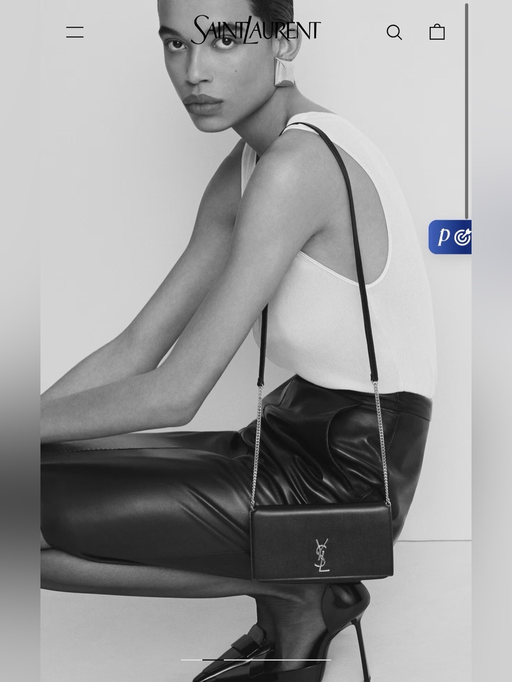 Saint Laurent Cassandre Phone Holder Crossbody Bag in Dark Beige - Picture 14 of 15